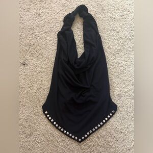 Zara Black Top with Silver Accents